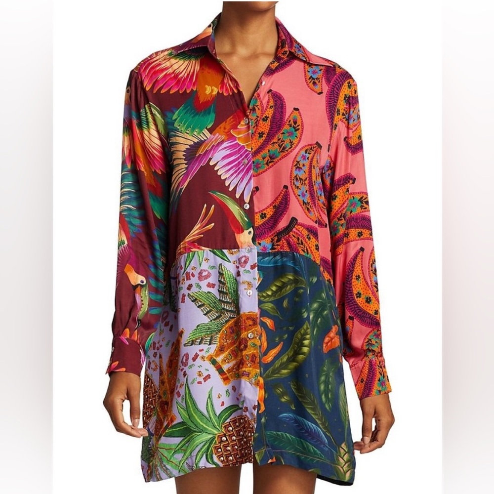 FARM Rio Button Up Mini Dress